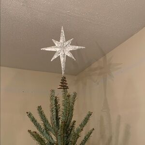 Double-Sided 2-in-1 Gold and Galvanized Steel Christmas Tree Topper Star